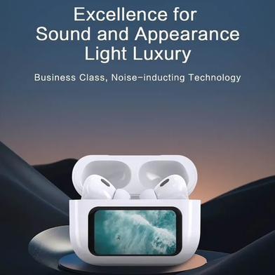 A9 Pro Airpods ANC/ENC Noise Reduction, Touch Control With LED Display White TWS