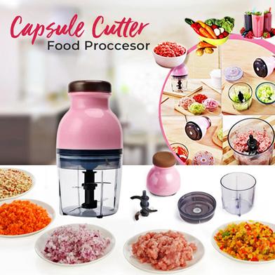 Powerful Speed Electric Capsule Cutter & Blander food Processor Pink (P-1913)