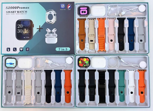 S2000 Pro Max Smart Watch – 7-in-3 Edition with Protection Case & TWS Earbuds